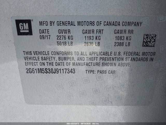 2018 CADILLAC XTS 2G61M5S30J9117343 Photo 8