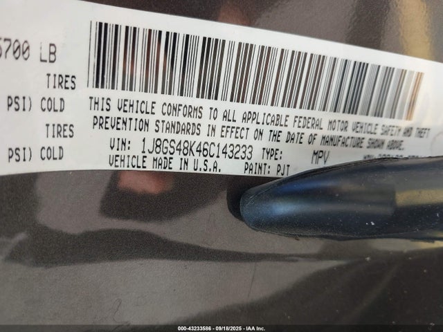 43233586 :رقم المزاد ، 1J8GS48K46C143233 vin ، 2006 Jeep Grand Cherokee Laredo مزاد بيع