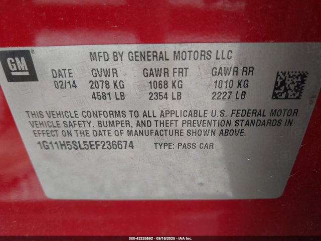 1G11H5SL5EF236674 Chevrolet lkw