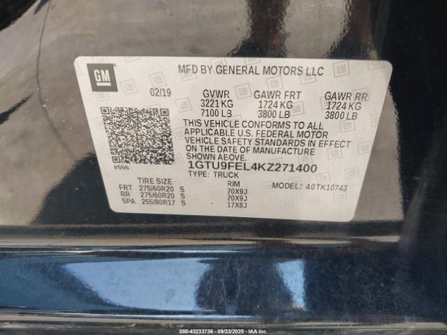 2019 GMC SIERRA 1500 1GTU9FEL4KZ271400 Photo 8