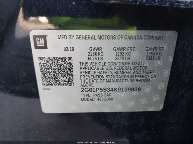 2019 CADILLAC XTS 2G61P5S34K9139838 Photo 8