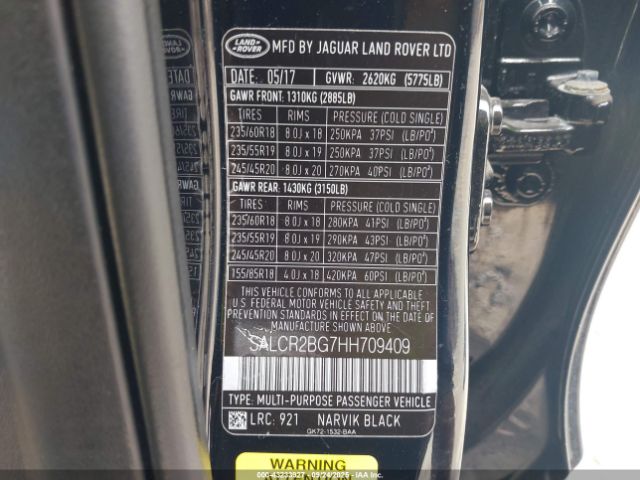 2017 LAND ROVER DISCOVERY SPORT SALCR2BG7HH709409 Photo 8