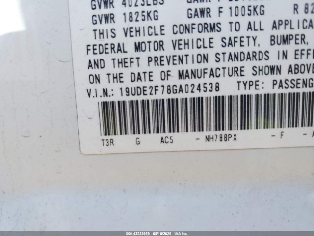 2016 ACURA ILX 19UDE2F78GA024538 Photo 8