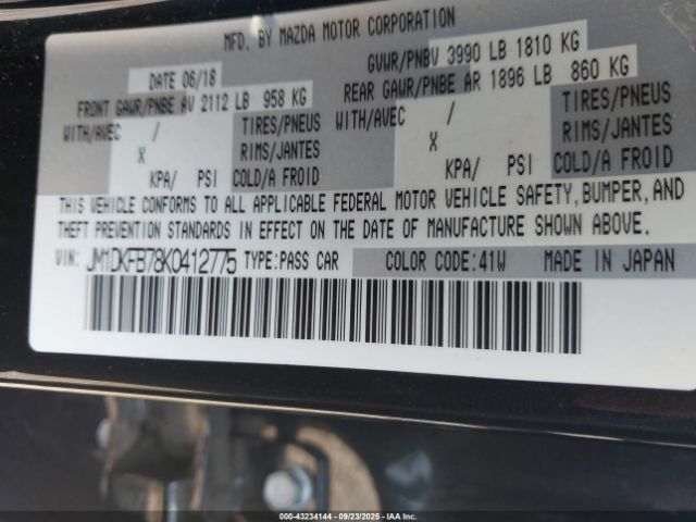 2019 MAZDA CX-3 JM1DKFB78K0412775 Photo 8