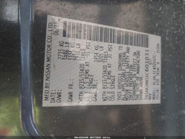 2014 NISSAN PATHFINDER 5N1AR2MN5EC601031 Photo 8