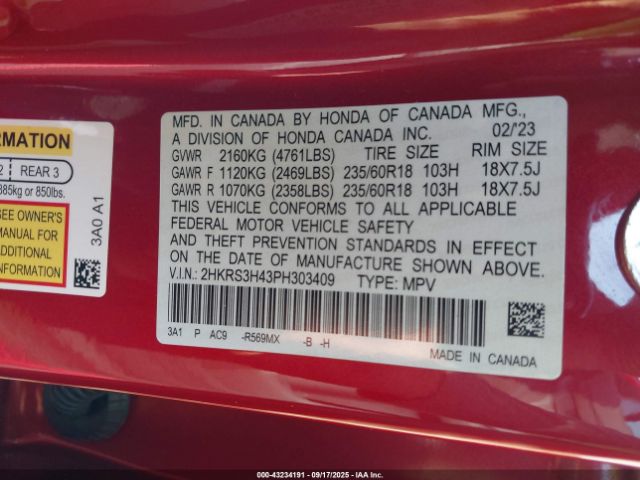 2023 HONDA CR-V 2HKRS3H43PH303409 Photo 8