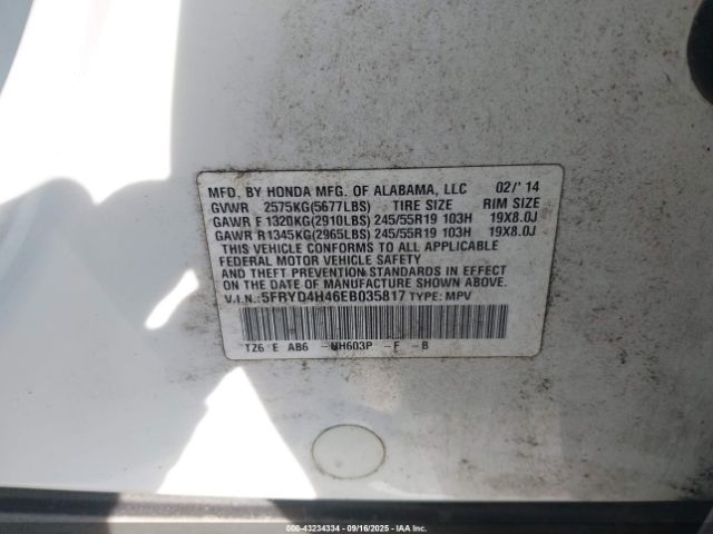2014 ACURA MDX 5FRYD4H46EB035817 Photo 8