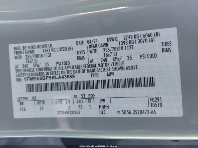 2024 FORD BRONCO 1FMEE8BP5RLA43689 Photo 8