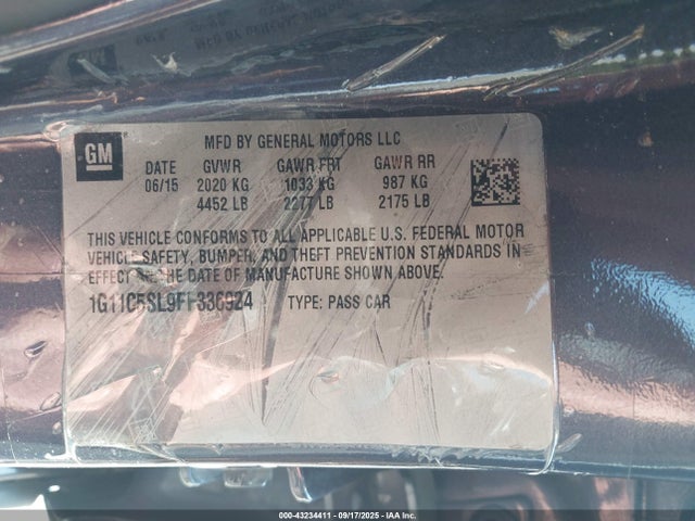 Chevrolet lkw 2015 1G11C5SL9FF336924 Image 9