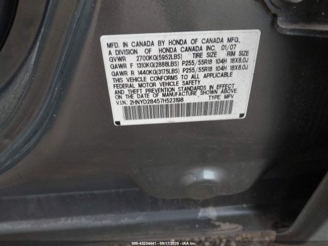 2007 ACURA MDX 2HNYD28457H523198 Photo 8