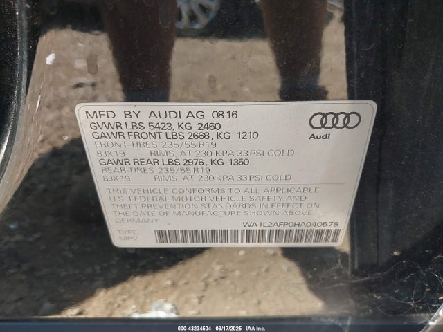 2017 AUDI Q5 WA1L2AFP0HA040578 Photo 8