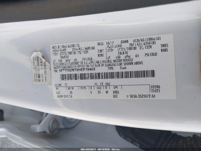 Ford F-250 2017 1FT7W2BT9HEF19465 Image 9