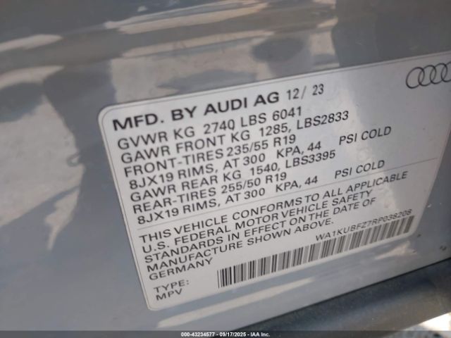 2024 AUDI Q4 E-TRON WA1KUBFZ7RP038208 Photo 8