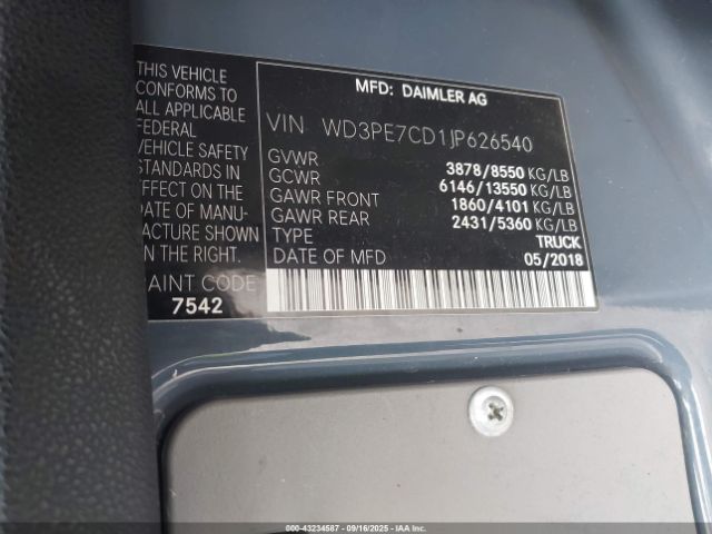 2018 MERCEDES-BENZ SPRINTER 2500 WD3PE7CD1JP626540 Photo 8
