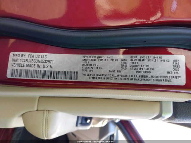 2022 JEEP GRAND CHEROKEE L 1C4RJJBG3N8532971 Photo 8