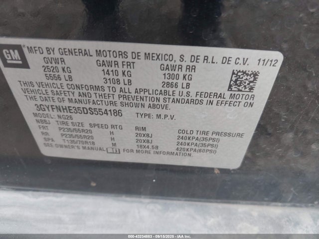 2013 CADILLAC SRX 3GYFNHE35DS554186 Photo 8