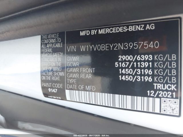 2022 MERCEDES-BENZ METRIS W1YV0BEY2N3957540 Photo 8