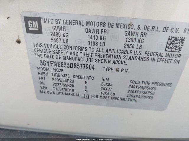 2013 CADILLAC SRX 3GYFNEE35DS577904 Photo 8