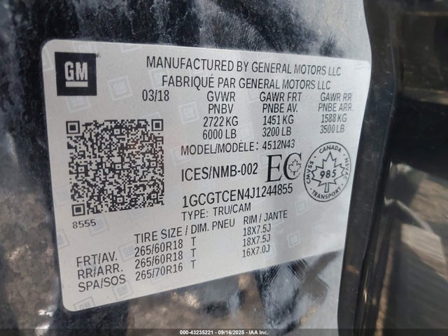 1GCGTCEN4J1244855 Chevrolet lgz - di: direct injection, vvt: variable valve timing, alum, var2, gen2
