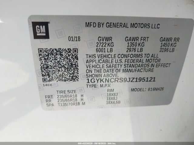 2018 CADILLAC XT5 1GYKNCRS9JZ195121 Photo 8