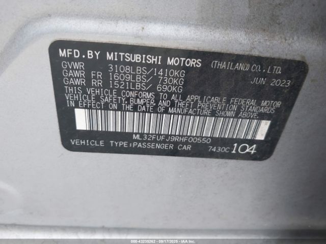 2024 MITSUBISHI MIRAGE G4 ML32FUFJ9RHF00550 Photo 8
