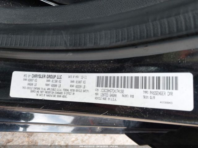 2012 CHRYSLER 200 1C3CCBHG7CN174192 Photo 8