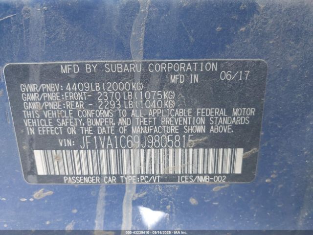 2018 SUBARU WRX JF1VA1C69J9805815 Photo 8