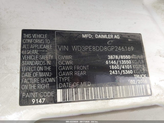 Mercedes-Benz 2016 2016 WD3PE8DD8GP246169 Image 9