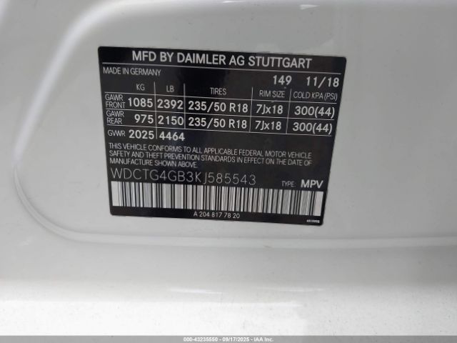 2019 MERCEDES-BENZ GLA 250 WDCTG4GB3KJ585543 Photo 8