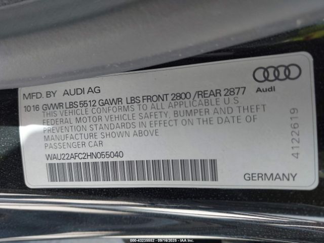 2017 AUDI A7 WAU22AFC2HN055040 Photo 8