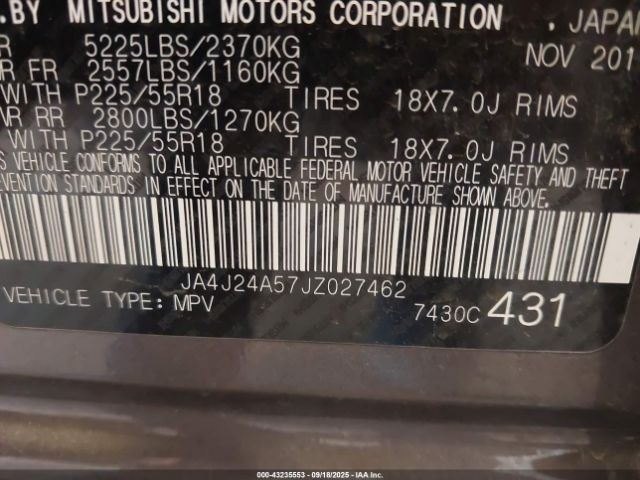 2018 MITSUBISHI OUTLANDER PHEV JA4J24A57JZ027462 Photo 8