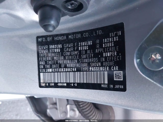 Honda l15b7/l15by 2019 JHMFC1F3XKX006244 Image 9