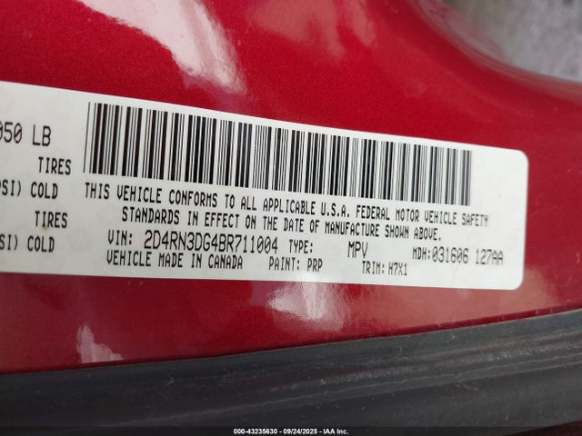 Aukcja sprzedaży 2011 Dodge Grand Caravan Mainstreet, vin: 2D4RN3DG4BR711004, numer aukcji: 43235630