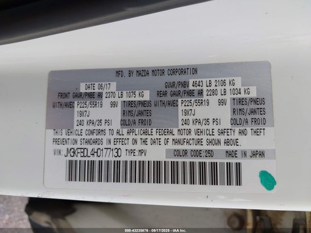 Mazda py 2017 JM3KFBDL4H0177130 Image 9