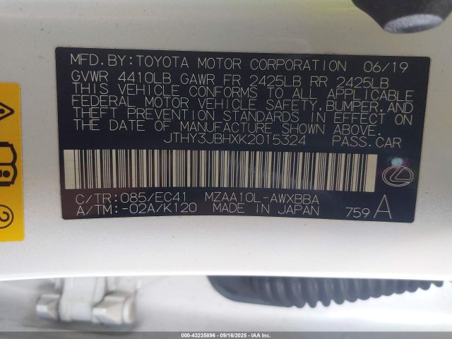 2019 LEXUS UX 200 JTHY3JBHXK2015324 Photo 8