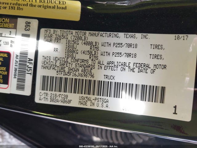 2018 TOYOTA TUNDRA 5TFDW5F16JX698796 Photo 8