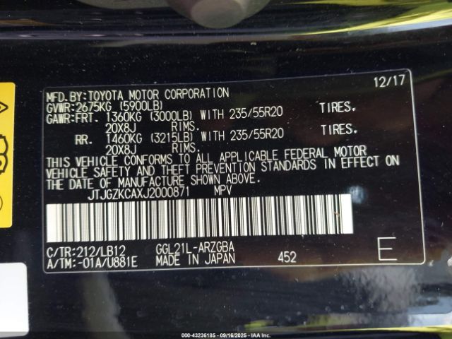 2018 LEXUS RX 350L JTJGZKCAXJ2000871 Photo 8