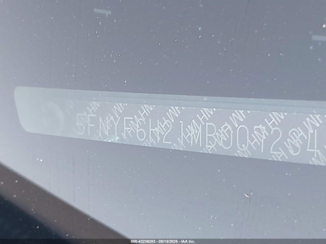 Honda j35y6 2021 5FNYF6H21MB007234 Image 9