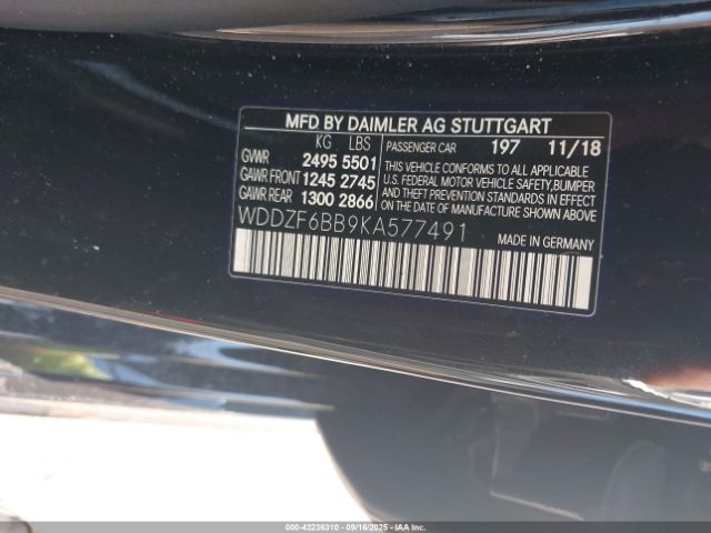 2019 MERCEDES-BENZ AMG E 53 WDDZF6BB9KA577491 Photo 8