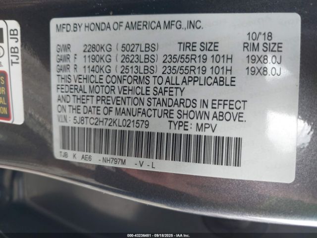2019 ACURA RDX 5J8TC2H72KL021579 Photo 8