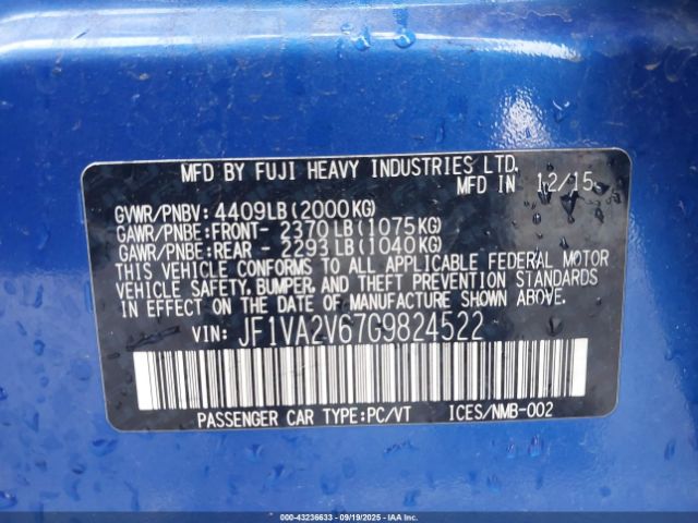 2016 SUBARU WRX STI JF1VA2V67G9824522 Photo 8