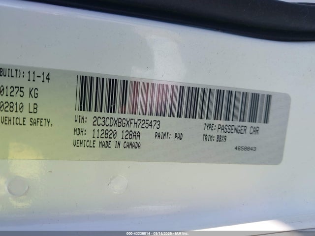 Dodge 2015 2015 2C3CDXBGXFH725473 Image 9