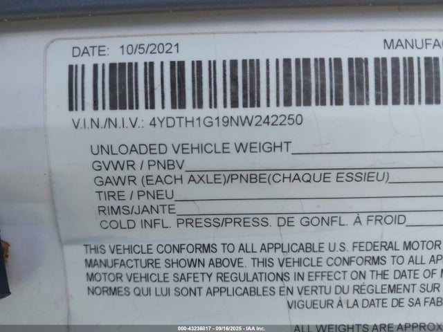 4YDTH1G19NW242250 Keystone Rv 2022