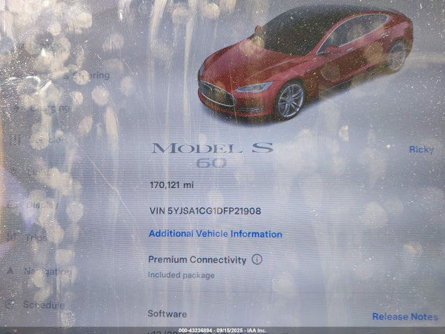 2013 TESLA MODEL S 5YJSA1CG1DFP21908 Photo 6