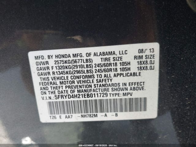2014 ACURA MDX 5FRYD4H21EB011729 Photo 8