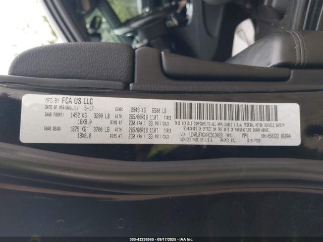 1C4RJFAGXHC913023 Jeep Grand Cherokee