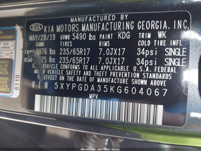 5XYPGDA35KG604067 KIA gdi theta-ii