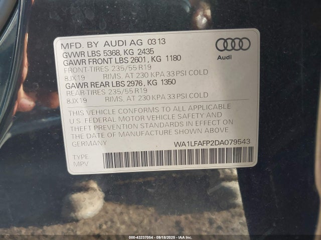 2013 AUDI Q5 WA1LFAFP2DA079543 Photo 8