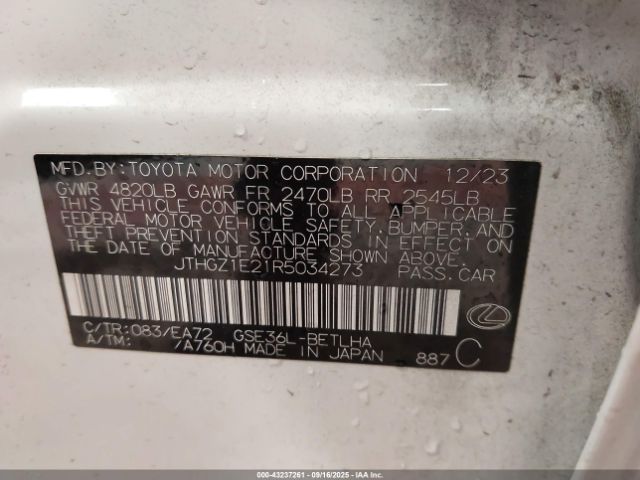 2024 LEXUS IS 350 JTHGZ1E21R5034273 Photo 8