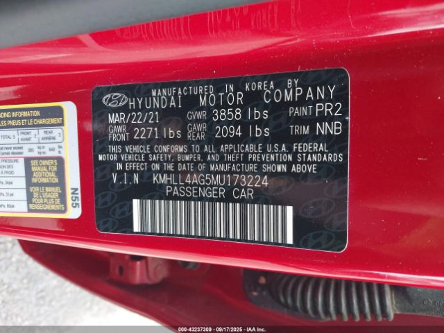 2021 HYUNDAI ELANTRA KMHLL4AG5MU173224 Photo 8